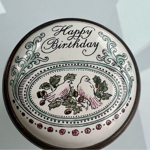 Halcyon Days “Happy Birthday” Vintage Trinket Pill Box | Billston & Battersea